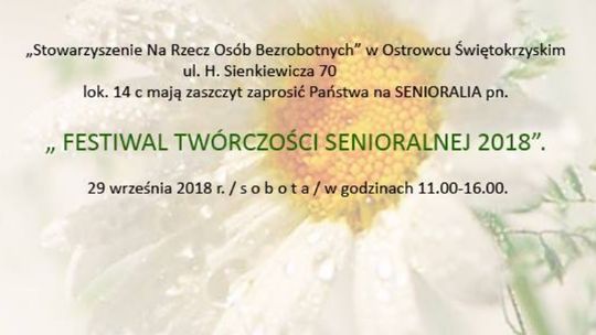 FESTIWAL TWÓRCZOŚCI SENIORALNEJ 2018