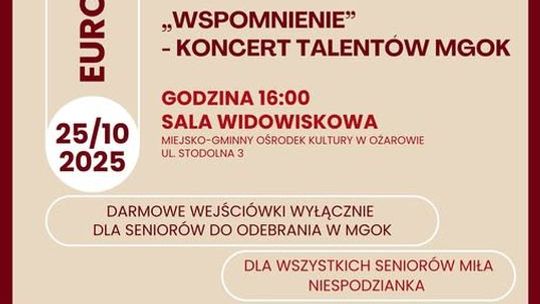 Plakat promujący koncert Wspomnienie z okazji Dnia Seniora