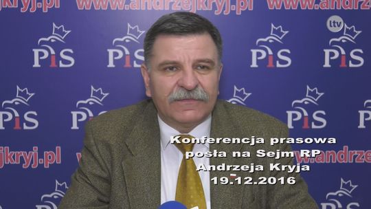 Konferencja prasowa posła Andrzeja Kryja