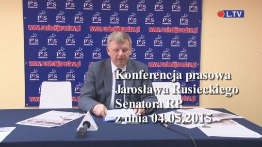 Konferencja prasowa senatora Jarosława Rusieckiego