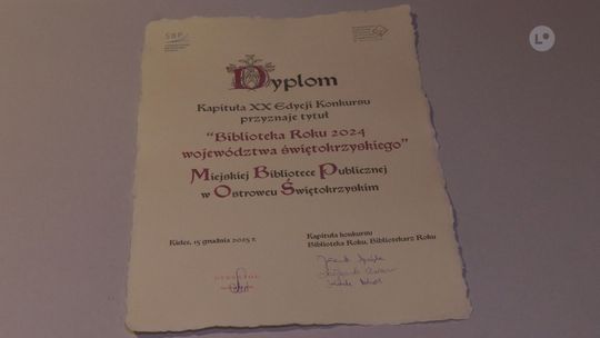 Miejska Biblioteka Publiczna w Ostrowcu zdobyła tytuł Biblioteki Roku 2024 woj. świętokrzyskiego