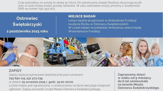 Plakat informacyjny Fundacji Ronalda McDonalda dotyczący badań profilaktycznych
