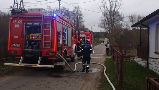 Pożar domu w Wymysłowie 