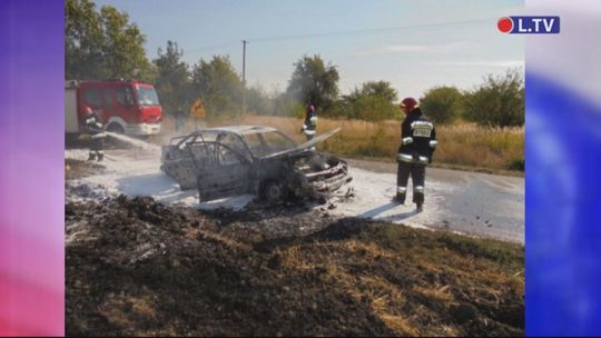 Pożar samochodu w gminie Ćmielów