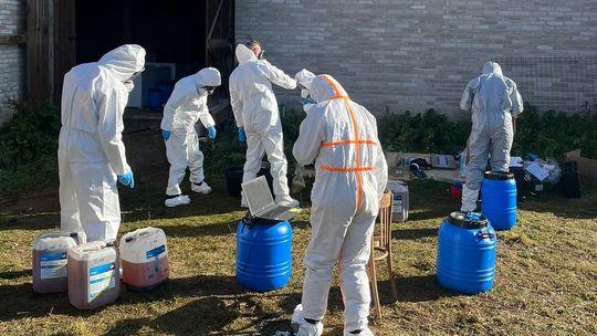W gminie Sadowie zabezpieczono setki kilogramów klefedronu