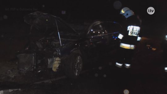 Wypadek w gminie Bodzechów. Pijany kierowca dachował 