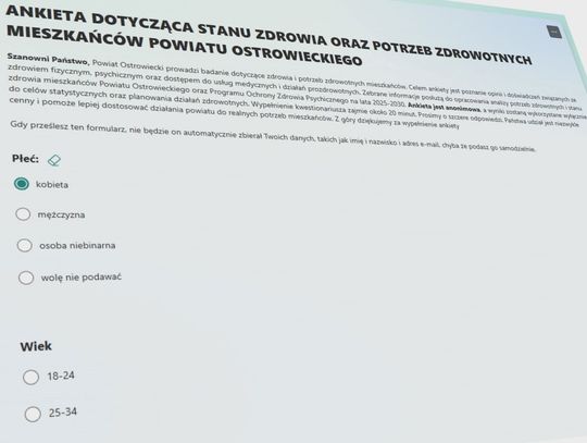 Wyniki ankiety zdrowotnej w Powiecie Ostrowieckim. Odpowiedziało prawie 600 osób