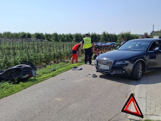 Zderzenie audi z motocyklem