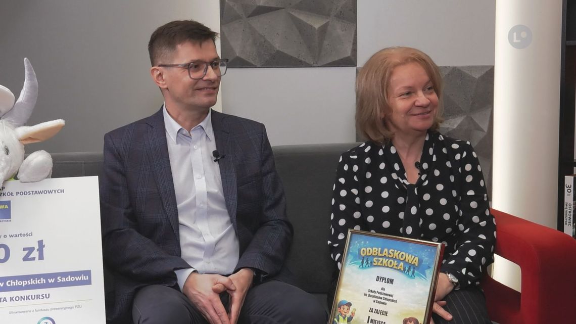 B. Gierczak i G. Frejlich oraz P. Kozłowski oraz W. Wolańska opowiadają o projekcie „Odblaskowa Szkoła”