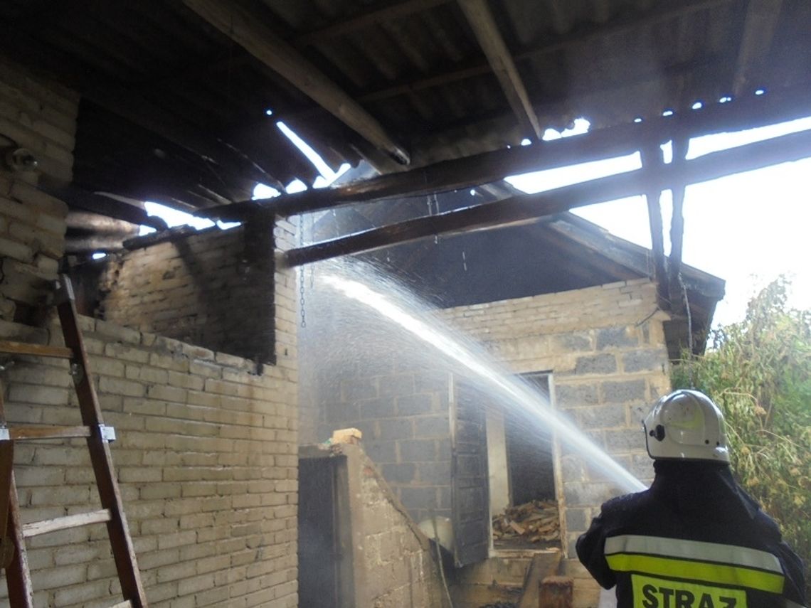 Ćmielów: Pożar budynków w Buszkowicach