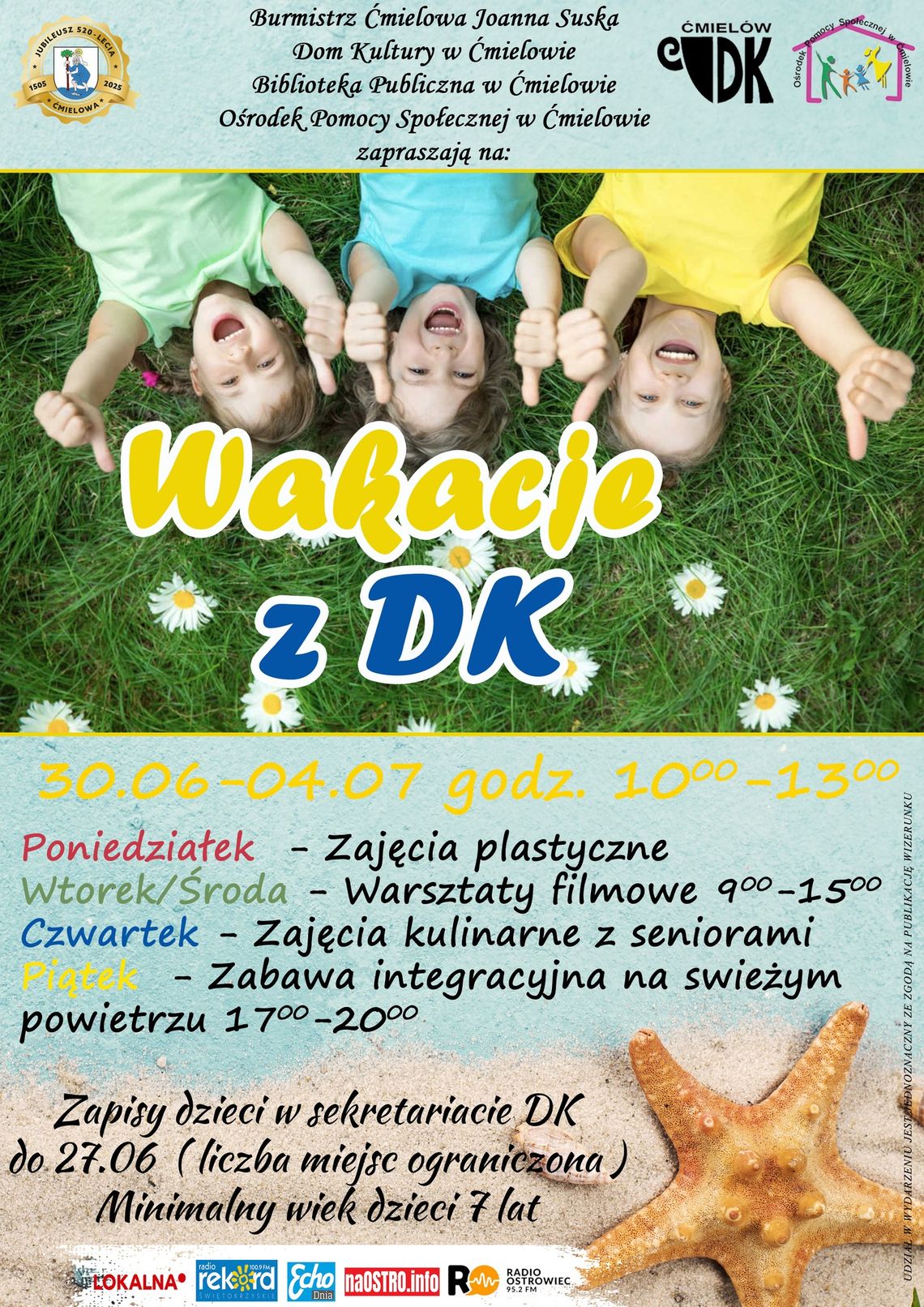 ĆMIELÓW | Wakacje z DK – kreatywna zabawa i bezpieczny wypoczynek. Zapisy trwają