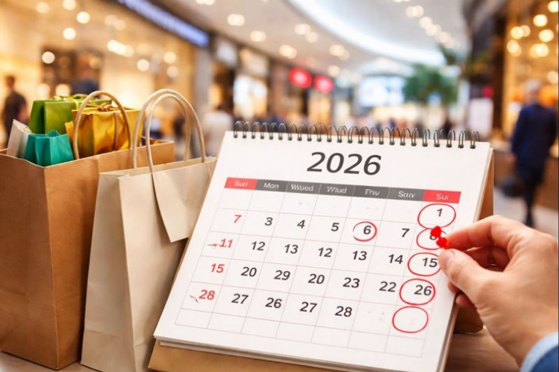 Kalendarz niedziel handlowych 2026: osiem terminów i wyjątki