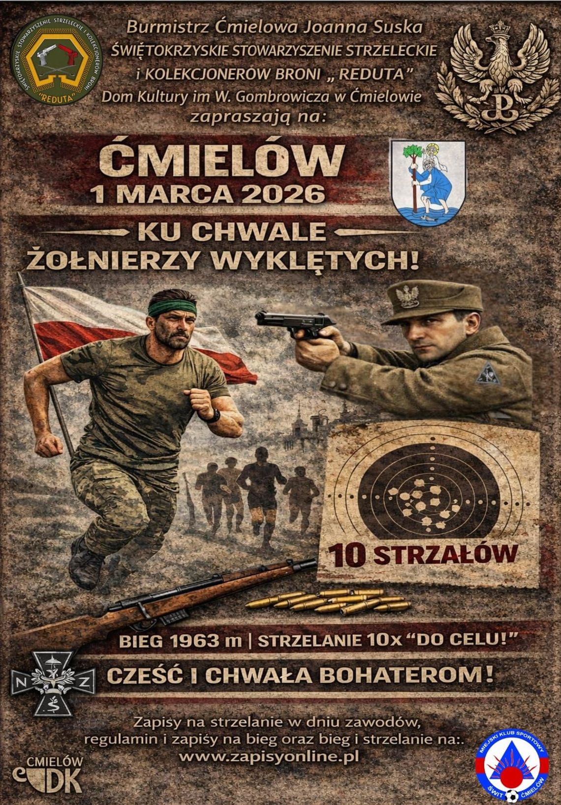 Ku chwale bohaterów. Ćmielów organizuje bieg i strzelanie Ku chwale bohaterów. Ćmielów organizuje bieg i strzelanie