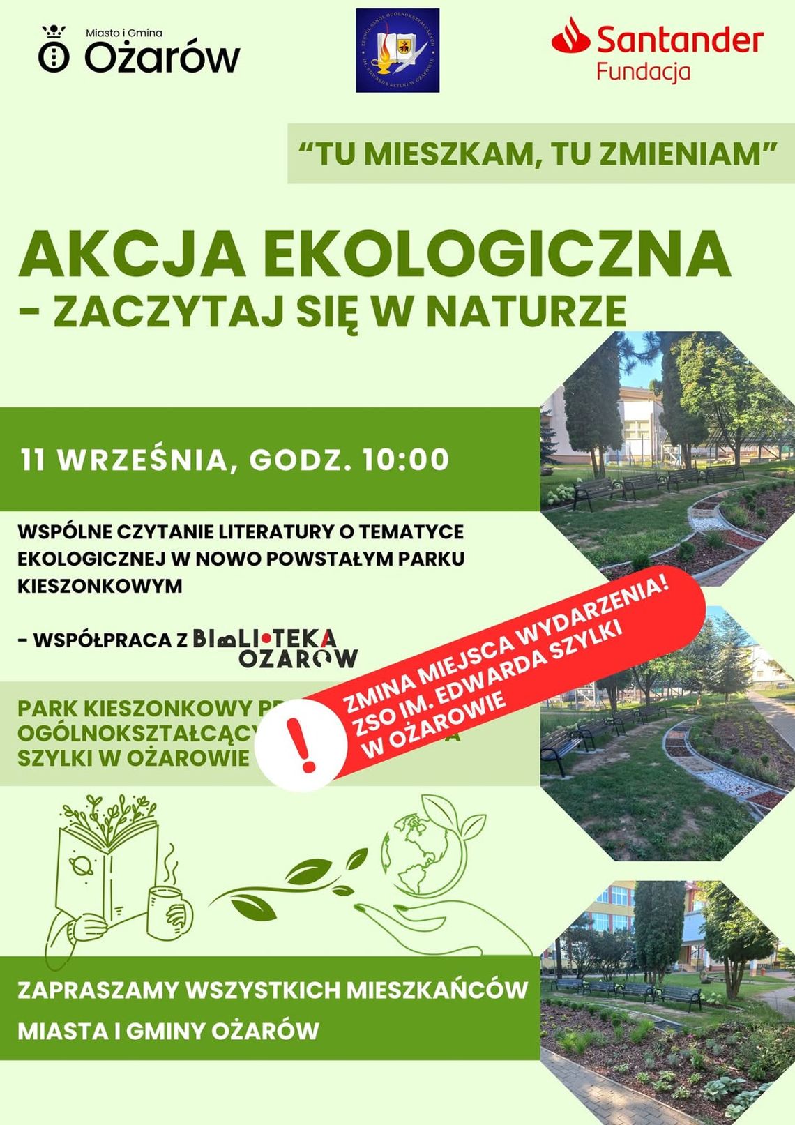 OŻARÓW | Zacznij Czytać w Naturze Plakat wydarzenia ekologicznego w Ożarowie