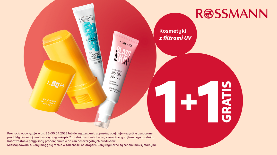 Promocja „1+1 gratis” na SPF w Rossmannie Promocja „1+1 gratis” na SPF w Rossmannie