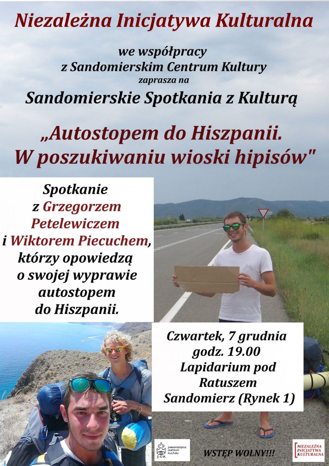 Sandomierz: Spotkanie podróżnicze pt. „Autostopem do Hiszpanii. W poszukiwaniu wioski hipisów”