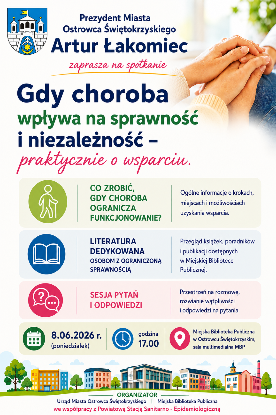 Spotkanie w Ostrowcu o wsparciu dla osób, których choroba ogranicza sprawność i niezależność Spotkanie w Ostrowcu o wsparciu dla osób, których choroba ogranicza sprawność i niezależność