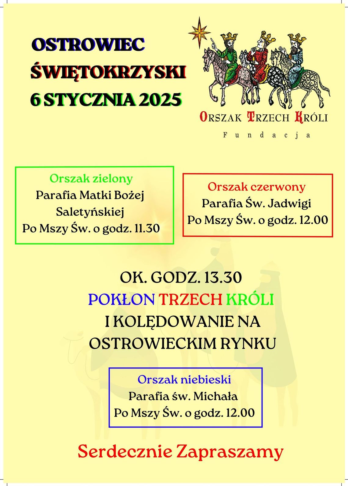 W Ostrowcu Świętokrzyskim pojawi się Orszak Trzech Króli W Ostrowcu Świętokrzyskim pojawi się Orszak Trzech Króli