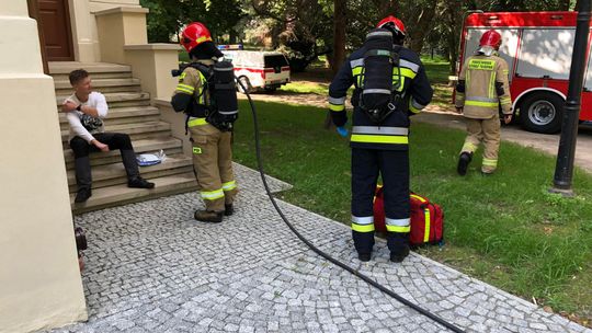 Ćwiczenia strażaków w Pałacu Wielopolskich/fot. Lokalna.TV